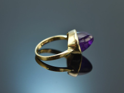 Around 1990! Chic ring with amethyst gold 585