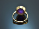 Around 1990! Chic ring with amethyst gold 585