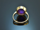 Um 1990! Schicker Ring mit Amethyst Gold 585