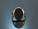 Um 1970! Klassischer Herren Wappen Siegel Ring mit Blutjaspis Gold 333