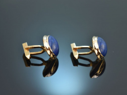 Around 1960! Heavy, high-quality cufflinks with lapis lazuli 750 gold
