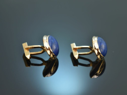 Around 1960! Heavy, high-quality cufflinks with lapis...