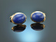 Around 1960! Heavy, high-quality cufflinks with lapis lazuli 750 gold