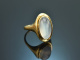 Around 1960! High-quality vintage ring with moonstone 750 gold