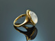 Around 1960! High-quality vintage ring with moonstone 750 gold