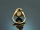 Around 1960! High-quality vintage ring with moonstone 750 gold