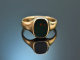 Around 1910! Antique signet ring with heliotrope red gold 333