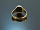 Um 1910! Antiker Siegel Ring mit Heliotrop Rotgold 333