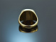 Um 1980! Klassischer Herren Wappen Siegel Ring mit Lagenachat Gold 333
