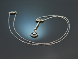 Um 1910! Belle Epoque Collier mit Diamanten aus Gold 585