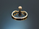 Um 1905! H&uuml;bscher Jugendstil Ring mit Altschliffdiamant aus Gold 585