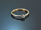 Around 1900! Classic engagement ring with old european cut diamond in 585 gold