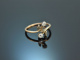 Around 1905! Beautiful Art Nouveau ring with diamonds in 585 gold