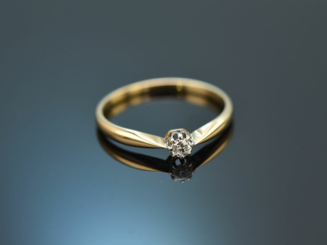 Um 1910! Verlobungsring mit Altschliffdiamant aus Gold 585