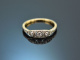 Around 1905! Historic ring with old european cut diamonds in 750 gold