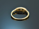 Around 1905! Historic ring with old european cut diamonds in 750 gold