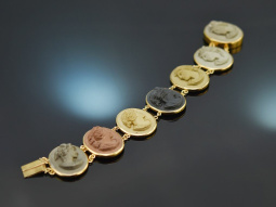 Italy around 1860! Fine lava cameo bracelet tombac...