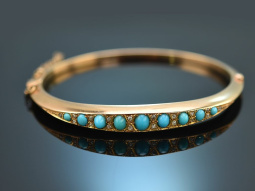 England around 1900! Beautiful bangle with turquoise and...