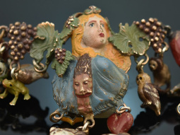 Viennese bronze around 1910! Rare painted necklace with...