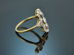 Around 1910! Beautiful Belle Epoque ring with diamonds, gold 585 and platinum