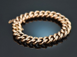Around 1910! Classic round curb bracelet in red gold 585