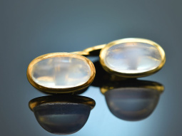 Around 1950! Classic cufflinks with moonstones gold 585