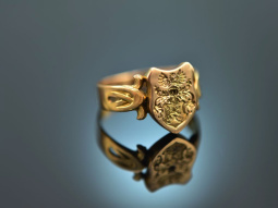 Around 1910! Historic ladies coat of arms signet ring in...