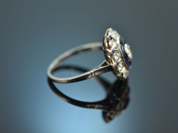 &Ouml;sterreich um 1925! Art Deco Ring mit Saphiren und Diamanten aus Platin