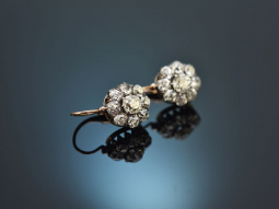 Russia around 1890! Historic Dormeuse earrings with 2.4 ct diamonds in 585 gold