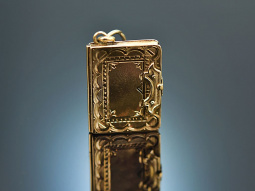Around 1860! Medallion book pendant to open in 585 gold