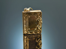 Around 1860! Medallion book pendant to open in 585 gold