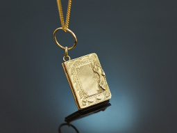 Around 1860! Medallion book pendant to open in 585 gold