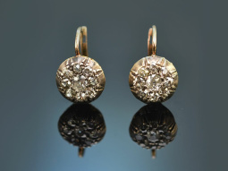 Circa 1880! Victorian dormeuse earrings with 1.2 ct old...