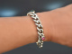 Around 1970! Beautiful curb bracelet with colored stones in silver