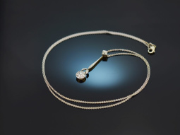 Um 1910! Sch&ouml;nes Lavali&egrave;re Collier mit Diamanten aus Gold 750