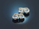 Around 1950! Simple cufflinks with moonstones in silver