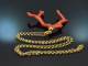 Boho style! Large coral branch pendant with long chain silver 925 gold-plated