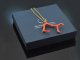 Boho style! Large coral branch pendant with long chain silver 925 gold-plated