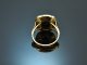 Around 1965! Beautiful unworn coat of arms signet ring with onyx gold 333