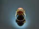 Around 1980! Chic large ring with precious coral in 585 gold