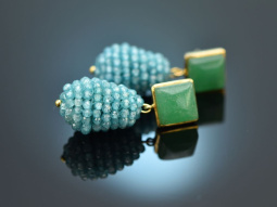 Sea Vibes! Tropfen Ohrringe mit blauem Zirkon und...