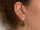 Urban Lights! Drop earrings with green zirconia and moonstones silver 925 rose gold-plated