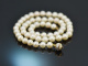 Around 2010! Classic Akoya cultured pearl necklace with diamonds and 585 gold