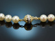 Around 2010! Classic Akoya cultured pearl necklace with diamonds and 585 gold
