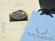 Around 1980! Beautiful simple garnet bangle made of gold-plated silver