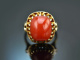 Around 1955! Beautiful ring with Italian coral in 585 gold