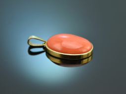 Around 1980! Large Sardegna coral pendant in 585 gold