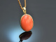 Around 1980! Large Sardegna coral pendant in 585 gold