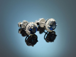 Edle Ohrringe mit Saphiren und Brillanten aus...