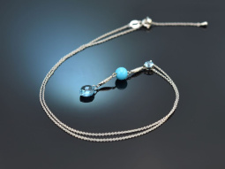 Necklace with blue topaz turquoise diamonds and white...